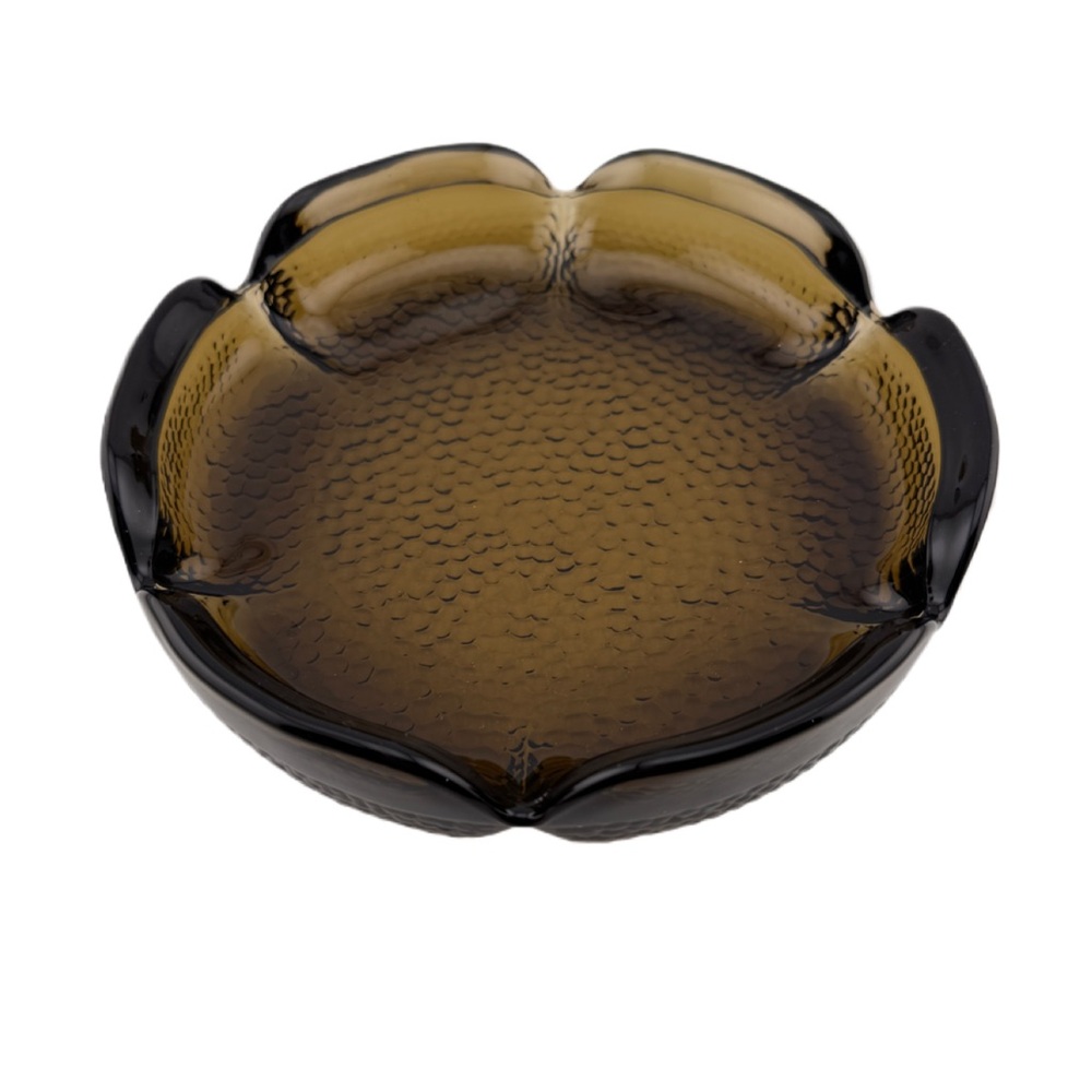 Vintage BLENKO Smokey Brown Pebbled Ashtray